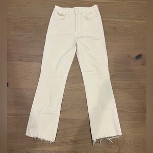 Women's size 27 MOTHER the tripper ankle fray jeans in play date color (white)